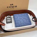 Blue Coach Wallet and Black Belt