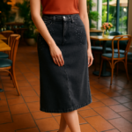 Black Ladies Jeans Skirt