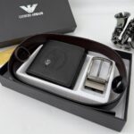Black Giorgio Armani Wallet and Belt Set